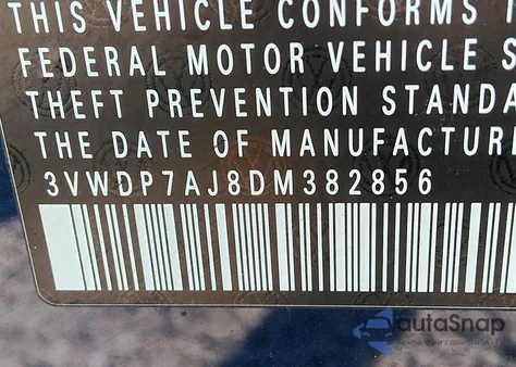 2013 Volkswagen Jetta 2.5L Se from USA, damaged, VIN 3VWDP7AJ8DM382856